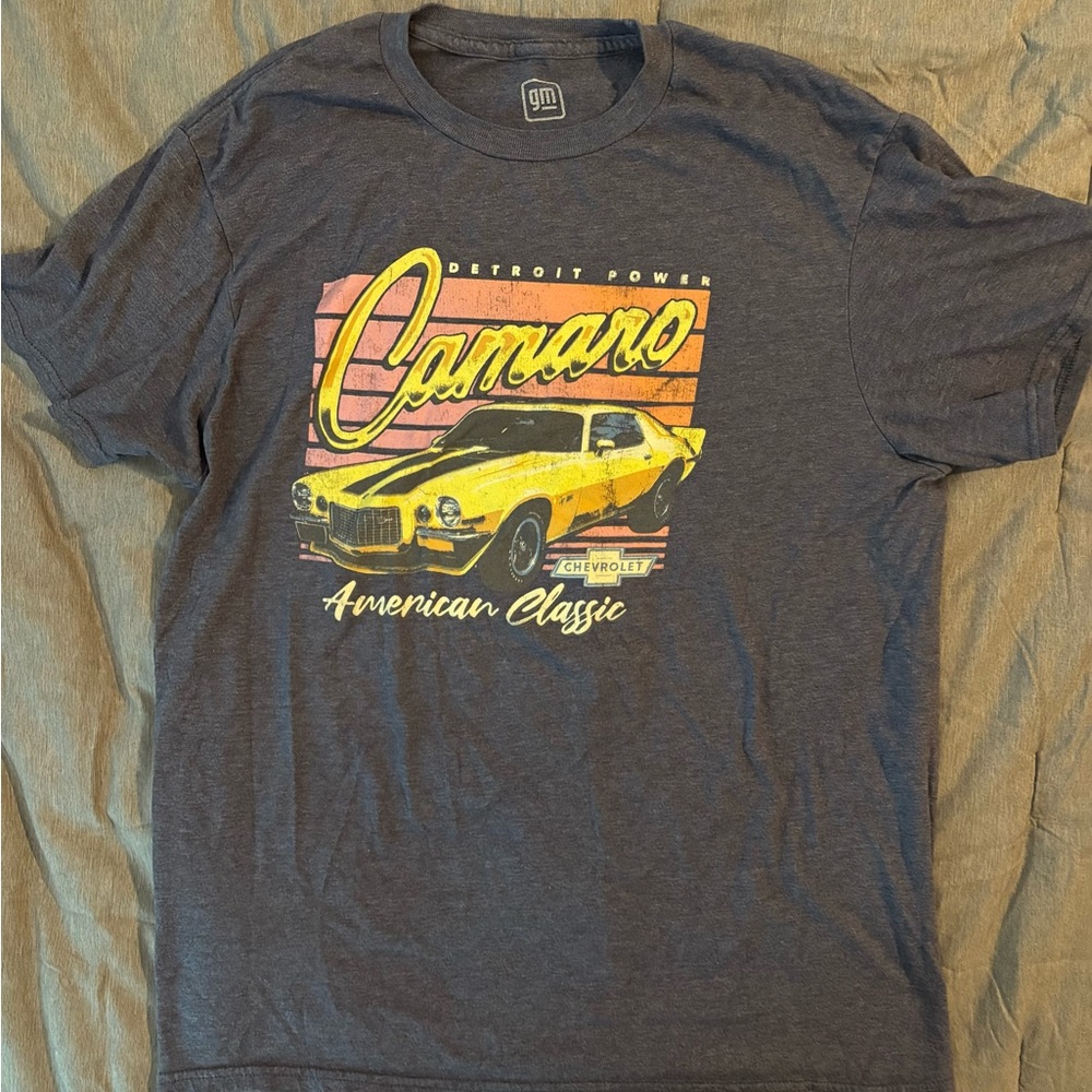 Gray and Yellow Camaro Graphic Short Sleeve Tee